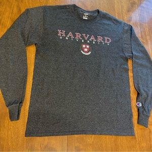 Champion Harvard crew neck long sleeve tee medium